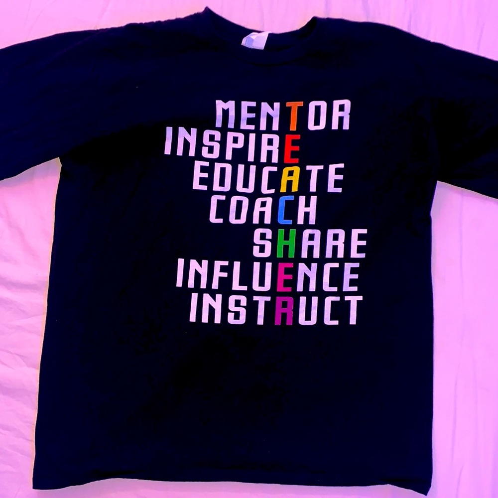 COPY - Cute Black Teacher Tee in Size Adult Large